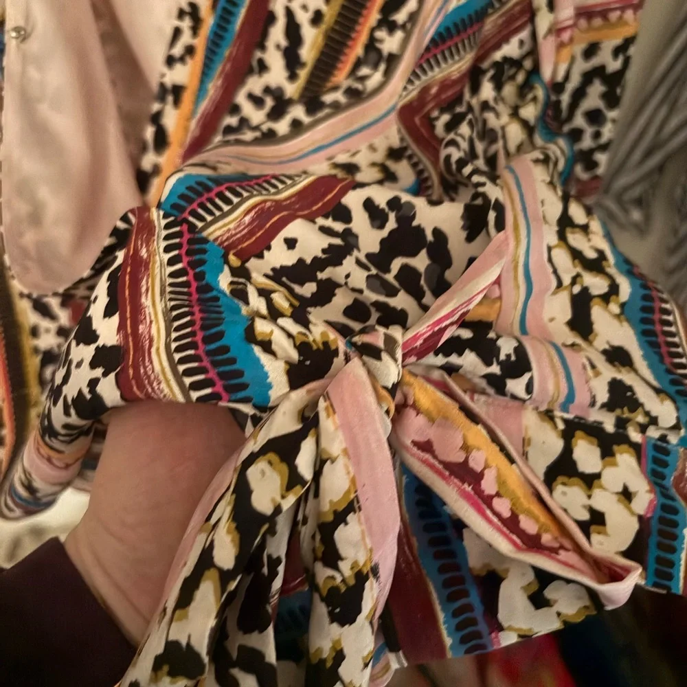 Marie Oliver Vibrant Striped Wrap Blouse - Picture 3 of 9